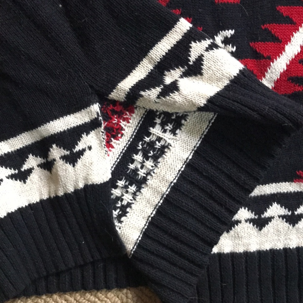 LAUREN - Ralph Lauren aztec sweater / Tunic - XL (navy red white) - Picture 4 of 6